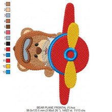 Charger l&#39;image dans la galerie, Bear embroidery designs - Plane embroidery design machine embroidery pattern - Teddy bear embroidery - Pilot bear design boy embroidery file
