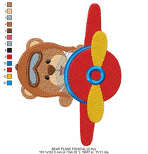 Charger l&#39;image dans la galerie, Bear embroidery designs - Plane embroidery design machine embroidery pattern - Teddy bear embroidery - Pilot bear design boy embroidery file
