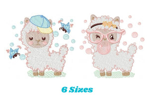 Llama embroidery design - Animals embroidery designs machine embroidery pattern - baby girl embroidery file - newborn embroidery download