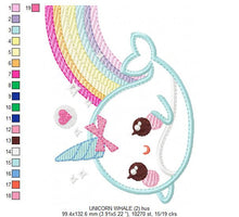 Carica l&#39;immagine nel visualizzatore di Gallery, Unicorn embroidery designs - Whale embroidery design machine embroidery pattern - baby girl embroidery file - newborn whale applique nursery
