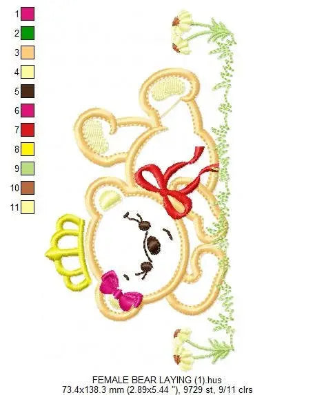 Bear embroidery designs - Teddy embroidery design machine embroidery pattern - King bear applique design - baby embroidery file download Marcia Embroidery