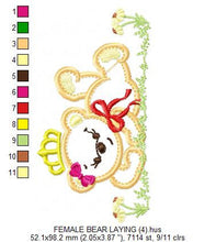 Charger l&#39;image dans la galerie, Bear embroidery designs - Teddy embroidery design machine embroidery pattern - King bear applique design - baby embroidery file download
