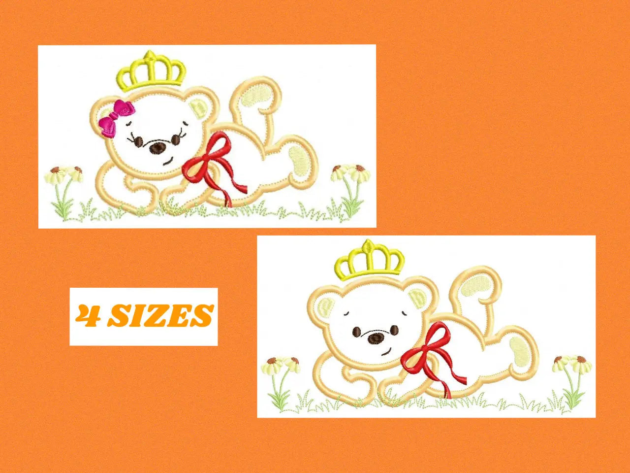 Bear embroidery designs - Teddy embroidery design machine embroidery pattern - King bear applique design - baby embroidery file download Marcia Embroidery
