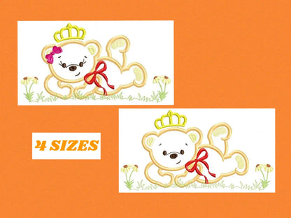 Bear embroidery designs - Teddy embroidery design machine embroidery pattern - King bear applique design - baby embroidery file download Marcia Embroidery