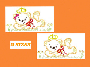 Bear embroidery designs - Teddy embroidery design machine embroidery pattern - King bear applique design - baby embroidery file download