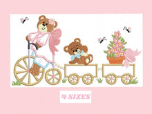 Carica l&#39;immagine nel visualizzatore di Gallery, Bear embroidery designs - Baby Girl embroidery design machine embroidery pattern - Angel bear embroidery file - Bear applique design
