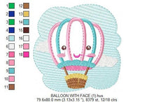 Load image into Gallery viewer, Balloon embroidery designs - Hot air balloon embroidery design machine embroidery pattern - Kid embroidery file - Baby boy instant download
