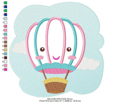 Balloon embroidery designs - Hot air balloon embroidery design machine embroidery pattern - Kid embroidery file - Baby boy instant download Marcia Embroidery