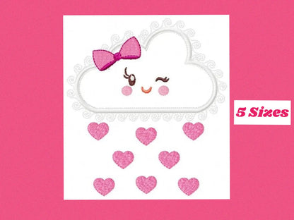 Cloud embroidery design - Rain embroidery designs machine embroidery pattern - Baby embroidery file - Kid embroidery cloud applique design Marcia Embroidery