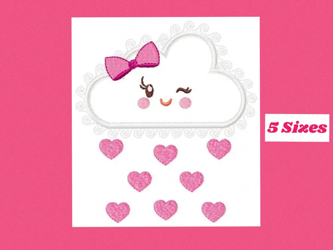 Cloud embroidery design - Rain embroidery designs machine embroidery pattern - Baby embroidery file - Kid embroidery cloud applique design Marcia Embroidery