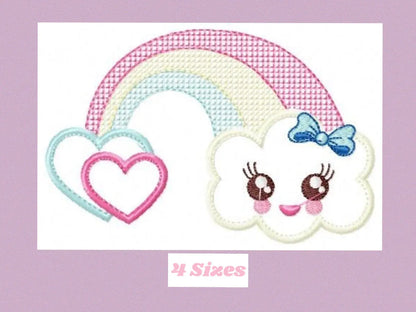 Cloud embroidery design - rainbow embroidery designs machine embroidery pattern - baby girl embroidery file - cloud rainbow applique design Marcia Embroidery