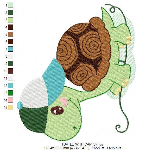 Turtle embroidery design - Animal embroidery designs machine embroidery pattern - baby boy embroidery file - kid embroidery turtle design