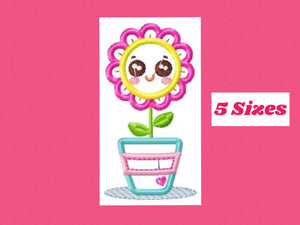 Flowers embroidery designs - Flowerpot embroidery design machine embroidery pattern - vase embroidery file flower applique floral embroidery