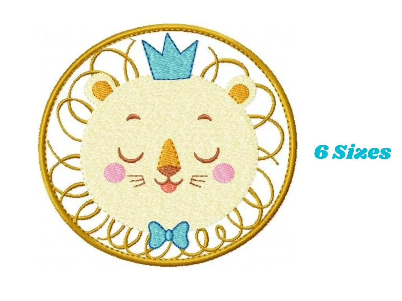 Lion embroidery designs - newborn embroidery design machine embroidery pattern - Animal embroidery file - lion with crown design download Marcia Embroidery
