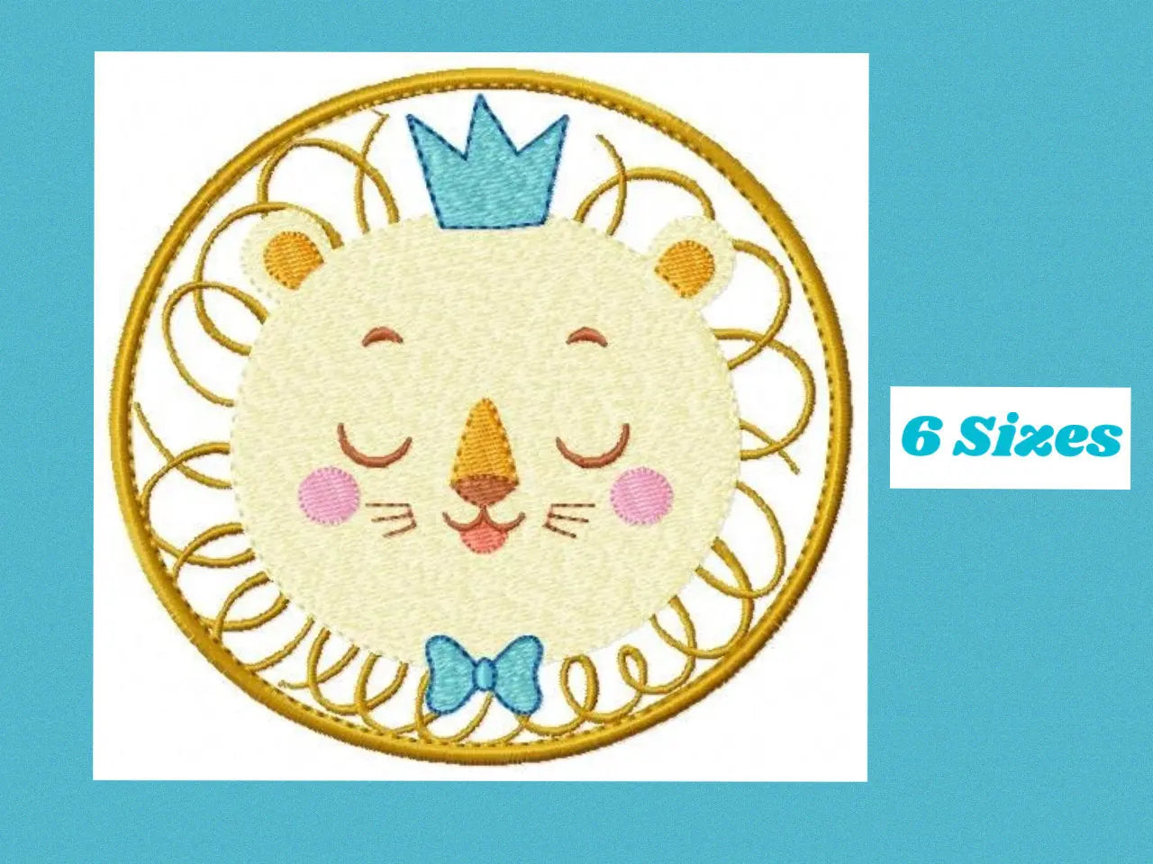 Lion embroidery designs - newborn embroidery design machine embroidery pattern - Animal embroidery file - lion with crown design download Marcia Embroidery