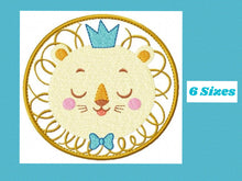 Load image into Gallery viewer, Lion embroidery designs - newborn embroidery design machine embroidery pattern - Animal embroidery file - lion with crown design download
