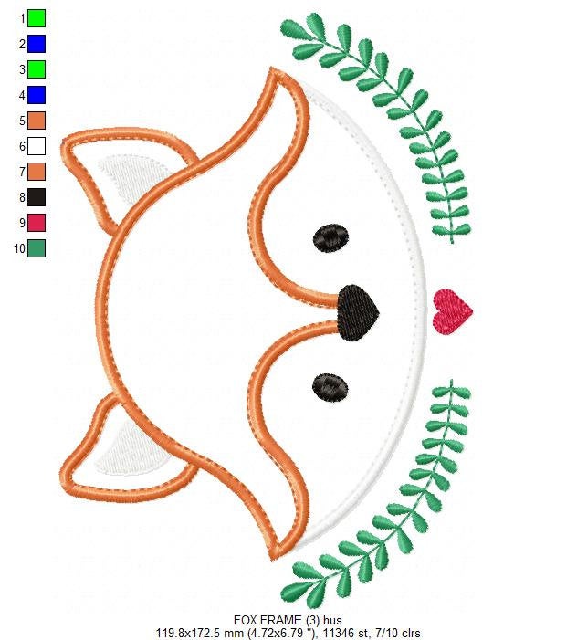 Red Fox embroidery designs - Woodland Animal embroidery design machine embroidery pattern - Face Fox applique design - instant download pes
