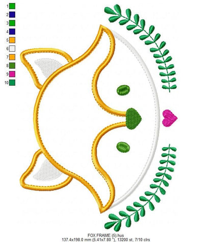 Red Fox embroidery designs - Woodland Animal embroidery design machine embroidery pattern - Face Fox applique design - instant download pes