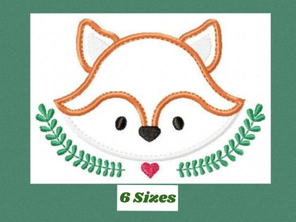 Red Fox embroidery designs - Woodland Animal embroidery design machine embroidery pattern - Face Fox applique design - instant download pes