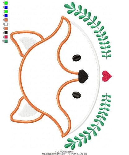 Red Fox embroidery designs - Woodland Animal embroidery design machine embroidery pattern - Face Fox applique design - instant download pes