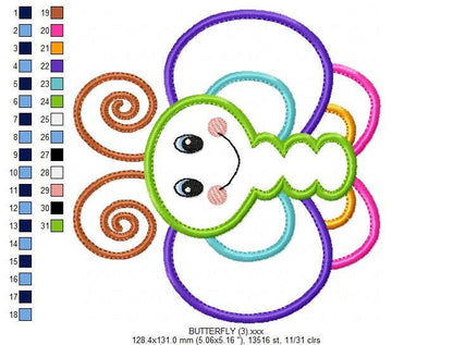Butterfly embroidery design - Animal embroidery designs machine embroidery pattern - baby girl embroidery file - Garden Butterfly applique
