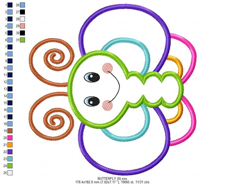 Butterfly embroidery design - Animal embroidery designs machine embroidery pattern - baby girl embroidery file - Garden Butterfly applique