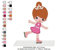 Charger l&#39;image dans la galerie, Ice Skater embroidery designs - Baby girl embroidery design machine embroidery pattern - Winter embroidery file - girl with ice skates
