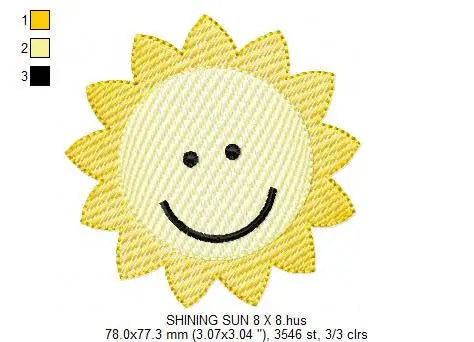 Sun embroidery design - Sky embroidery design machine embroidery pattern - Baby boy embroidery file - kid embroidery filled design newborn Marcia Embroidery
