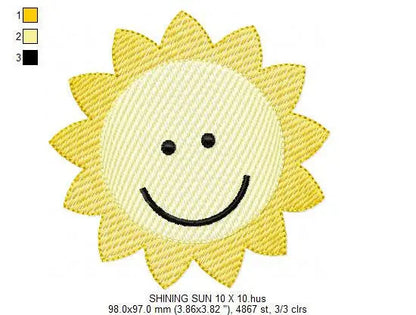 Sun embroidery design - Sky embroidery design machine embroidery pattern - Baby boy embroidery file - kid embroidery filled design newborn Marcia Embroidery