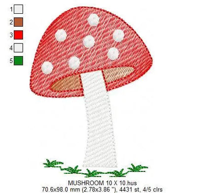 Mushroom embroidery designs - Toad machine embroidery pattern - Fairytale Forest Garden file - Instant digital download pes jef dst hus vp3 Marcia Embroidery