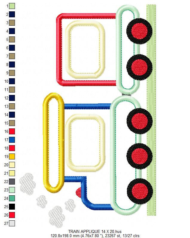 Train embroidery designs - Vehicle embroidery design machine embroidery pattern - baby boy embroidery file instant download train with wagon