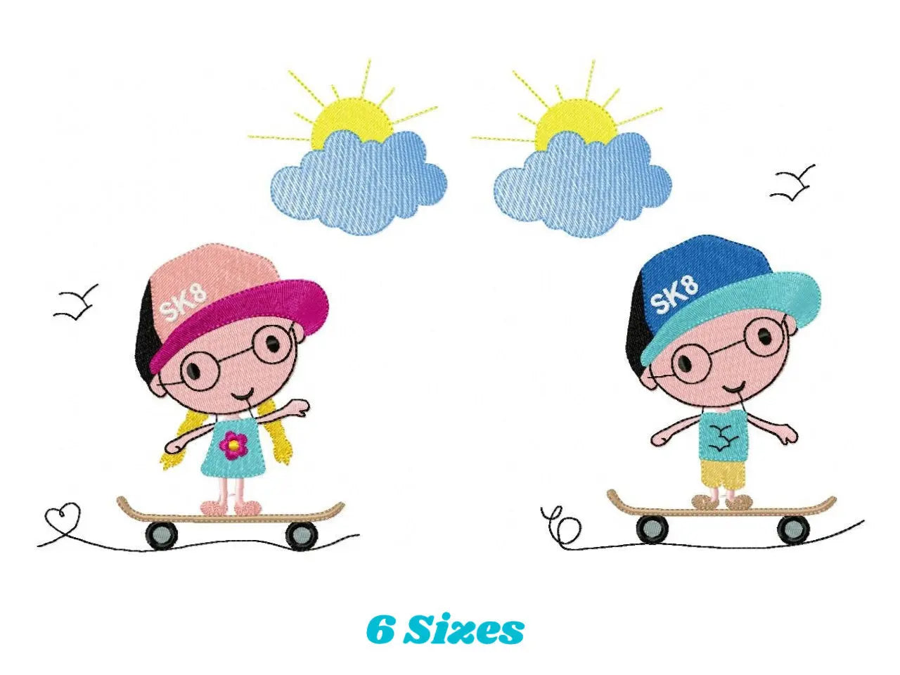 Skate embroidery designs - Skateboard embroidery design machine embroidery pattern - boy embroidery file - instant download skateboarding Marcia Embroidery