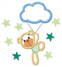 Carica l&#39;immagine nel visualizzatore di Gallery, Bear embroidery designs - Cloud embroidery design machine embroidery pattern - bear applique design - Boy embroidery sky embroidery stars
