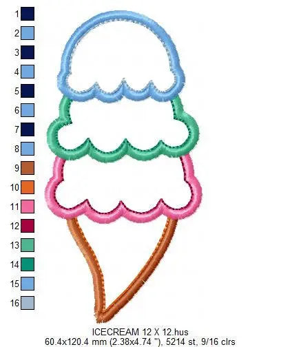 Ice cream embroidery designs - Candy embroidery design machine embroidery pattern - Dessert embroidery file icecream applique Ice cream cone Marcia Embroidery