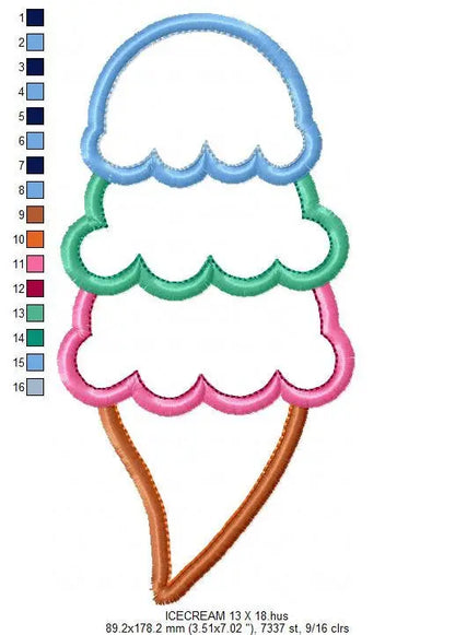 Ice cream embroidery designs - Candy embroidery design machine embroidery pattern - Dessert embroidery file icecream applique Ice cream cone Marcia Embroidery