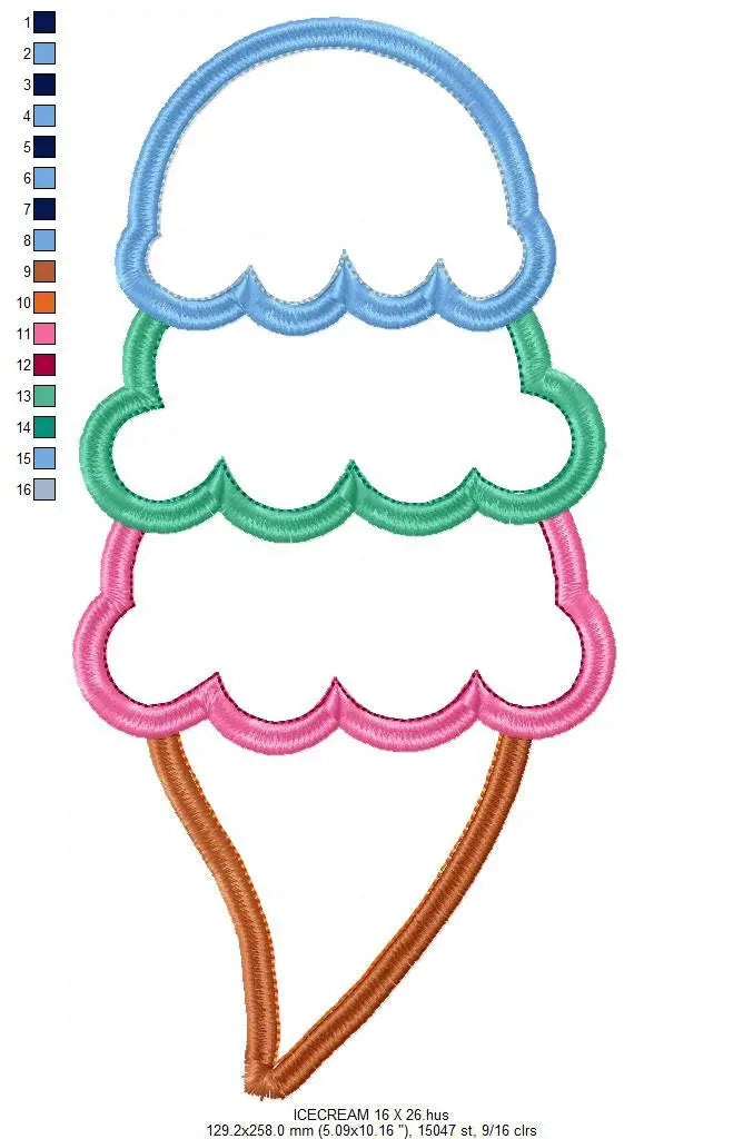 Ice cream embroidery designs - Candy embroidery design machine embroidery pattern - Dessert embroidery file icecream applique Ice cream cone Marcia Embroidery