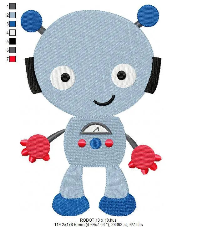 Robot embroidery designs - Baby boy Cyborg embroidery designs machine embroidery pattern - Children Robot Toy file - Instant download pes Marcia Embroidery