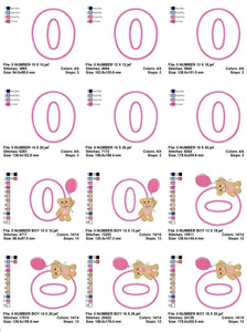 Numbers embroidery designs set - Number Applique Design - Birthday Embroidery machine embroidery file - Numbers applique design download