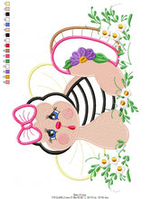 Laden Sie das Bild in den Galerie-Viewer, Butterfly embroidery design - Bee embroidery designs machine embroidery pattern - Baby girl embroidery file - Kitchen embroidery flowers
