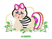 Cargar imagen en el visor de la galería, Butterfly embroidery design - Bee embroidery designs machine embroidery pattern - Baby girl embroidery file - Kitchen embroidery flowers
