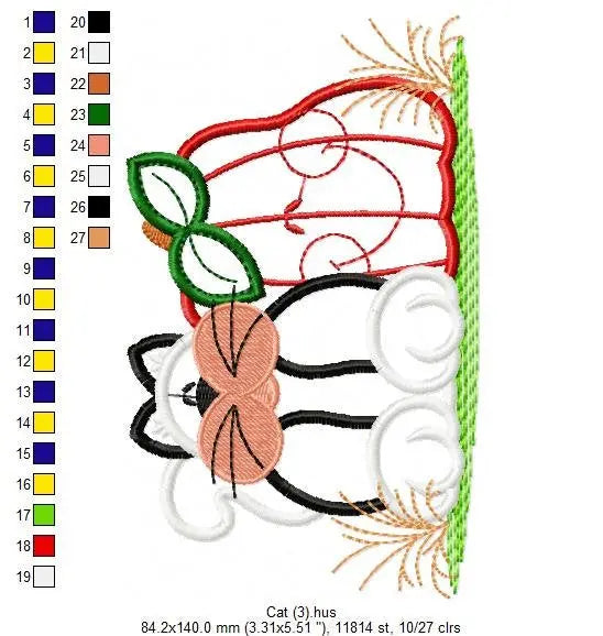 Cat embroidery design - Animal embroidery designs machine embroidery pattern - Farm embroidery file - cat applique design digital download Marcia Embroidery