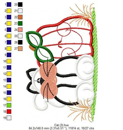 Cat embroidery design - Animal embroidery designs machine embroidery pattern - Farm embroidery file - cat applique design digital download Marcia Embroidery