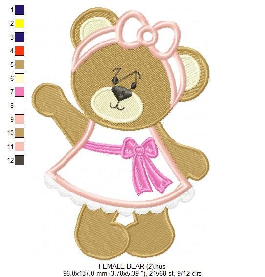 Bear embroidery designs - Teddy embroidery design machine embroidery pattern - Mama bear applique design - baby newborn instant download