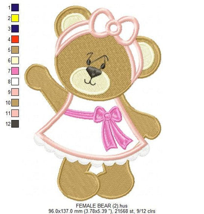 Bear embroidery designs - Teddy embroidery design machine embroidery pattern - Mama bear applique design - baby newborn instant download