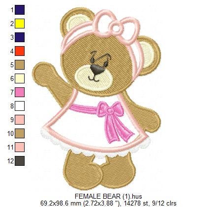 Bear embroidery designs - Teddy embroidery design machine embroidery pattern - Mama bear applique design - baby newborn instant download