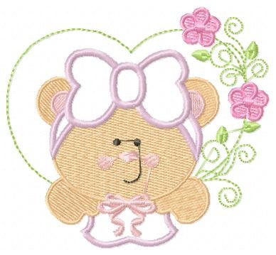 Bear embroidery designs - Mama Bear embroidery design machine embroidery pattern - Bear with frame embroidery - bear applique design heart