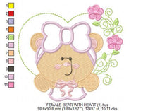 Cargar imagen en el visor de la galería, Bear embroidery designs - Mama Bear embroidery design machine embroidery pattern - Bear with frame embroidery - bear applique design heart
