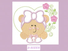 Charger l&#39;image dans la galerie, Bear embroidery designs - Mama Bear embroidery design machine embroidery pattern - Bear with frame embroidery - bear applique design heart
