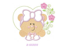 Load image into Gallery viewer, Bear embroidery designs - Mama Bear embroidery design machine embroidery pattern - Bear with frame embroidery - bear applique design heart
