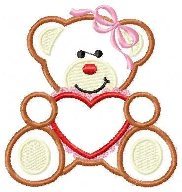 Bear with heart embroidery designs - Teddy bear embroidery design machine embroidery pattern - Baby Girl embroidery - bear applique design Marcia Embroidery